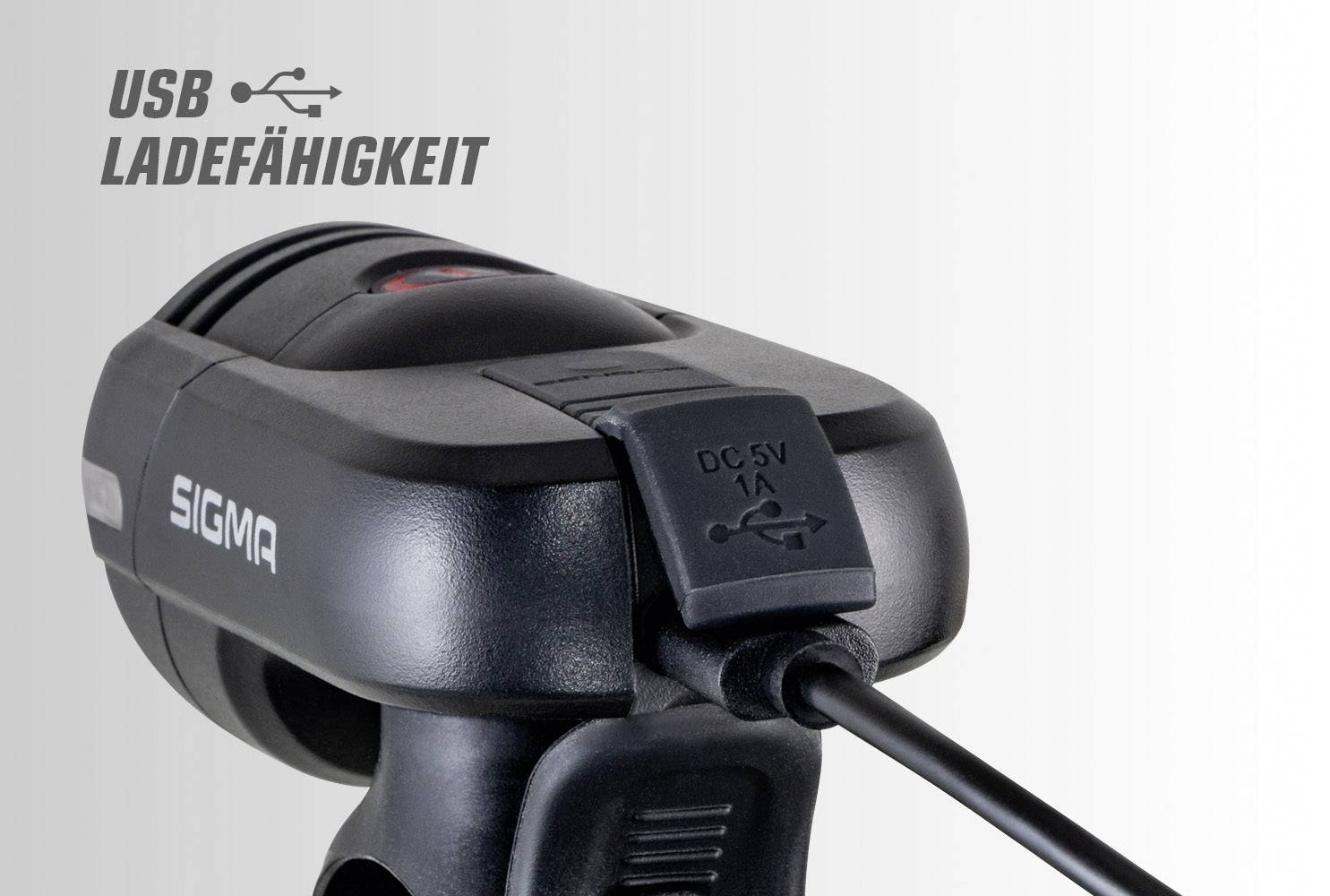 Sigma Fahrrad-Scheinwerfer AURA 45 LED akkubetrieben Schwarz