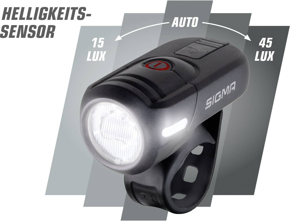 Sigma Fahrradbeleuchtung Set AURA 45 / Nugget Set LED akkubetrieben Schwarz