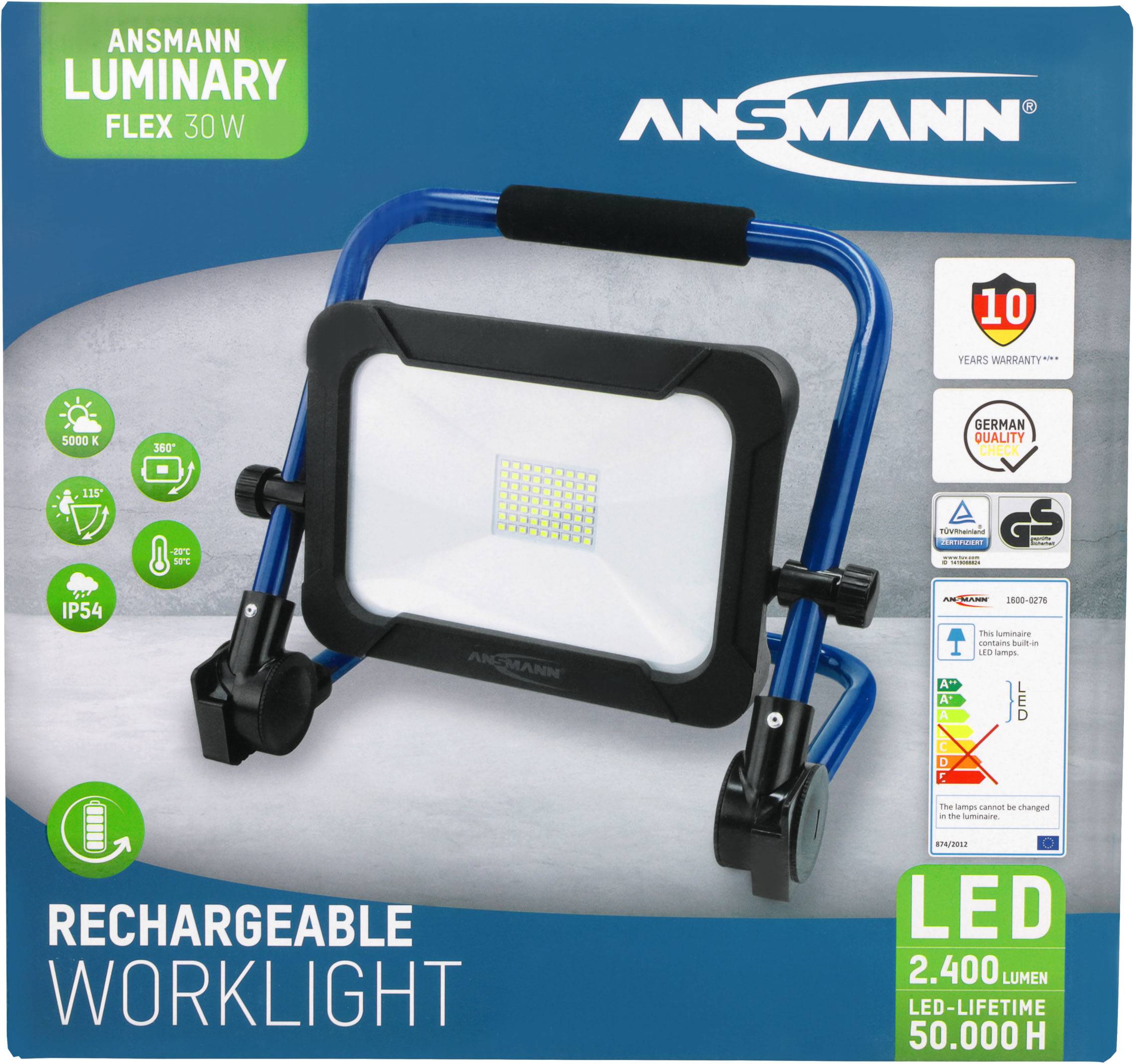 Ansmann FL2400R Baustrahler 30 W 2400 lm Neutralweiß 1600-0276