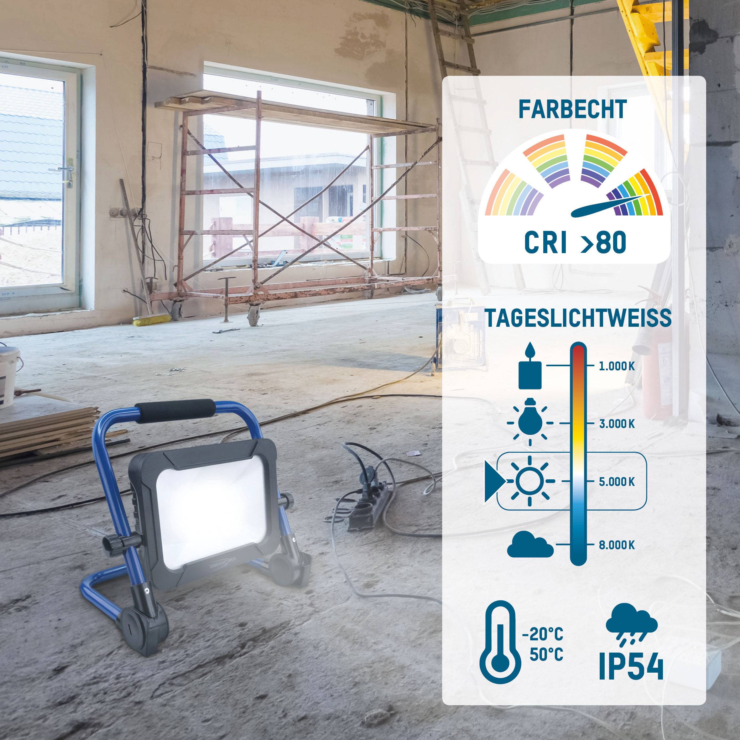 Ansmann FL2400R Baustrahler 30 W 2400 lm Neutralweiß 1600-0276
