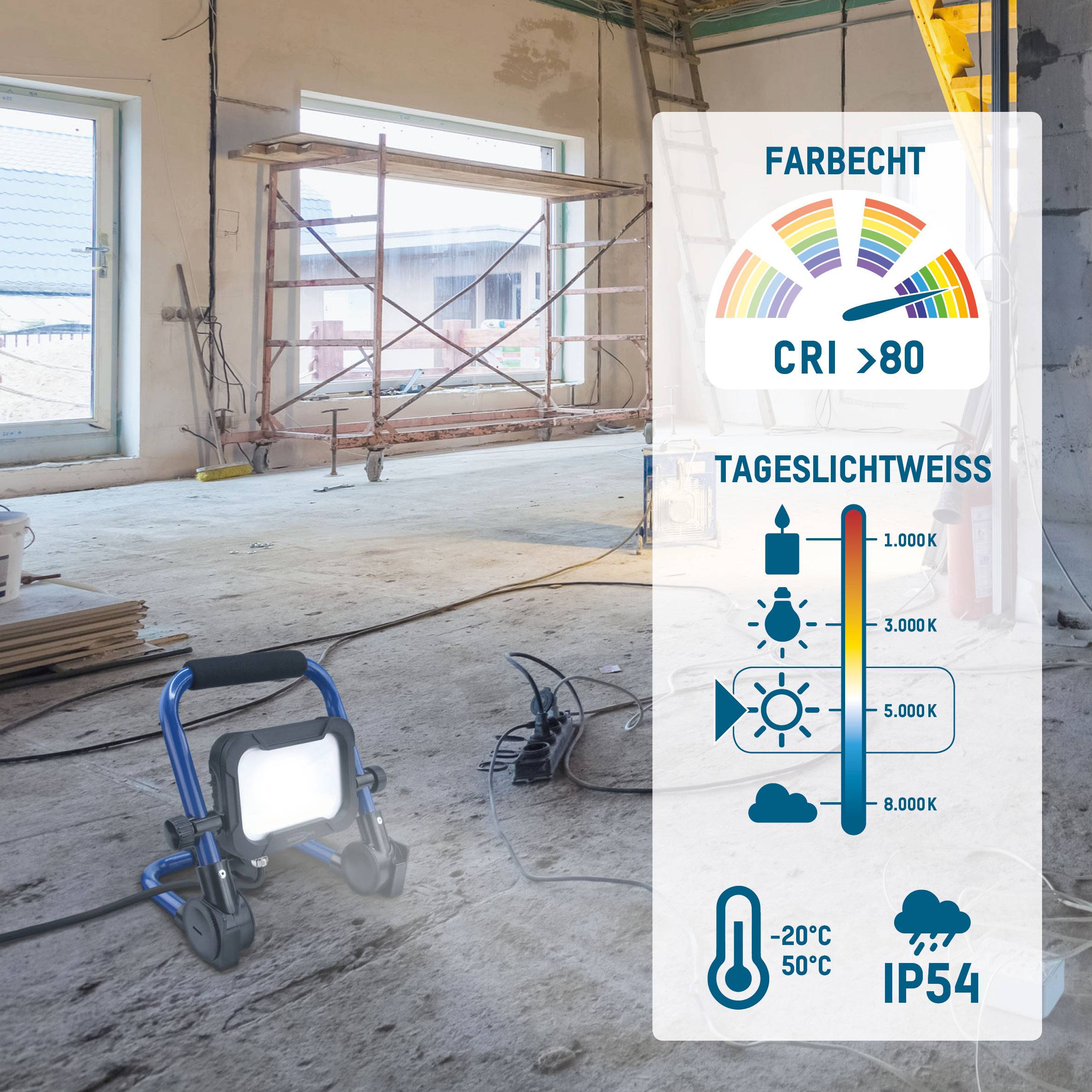 Ansmann FL800AC Baustrahler EEK F (A - G) 10 W 800 lm Neutralweiß 1600-0277