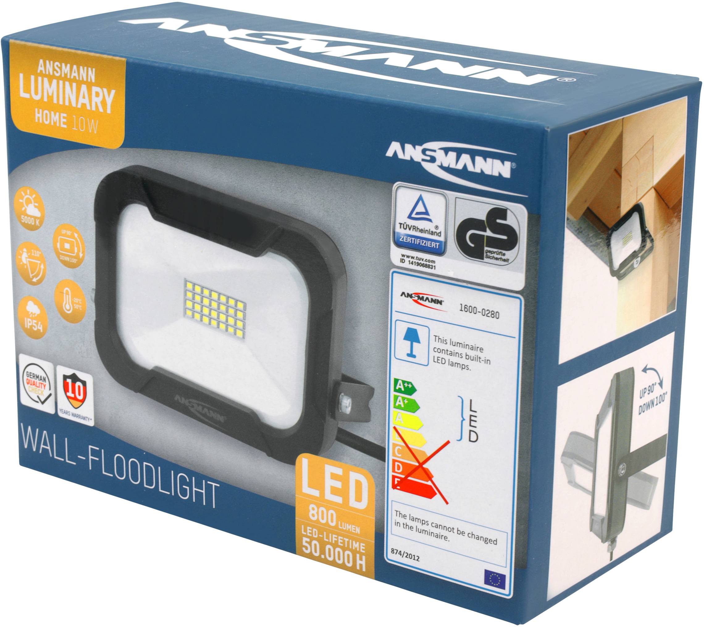 Ansmann WFL800 1600-0280 LED-Wandstrahler EEK: F (A - G) 10 W Leuchtfarben: Neutralweiß