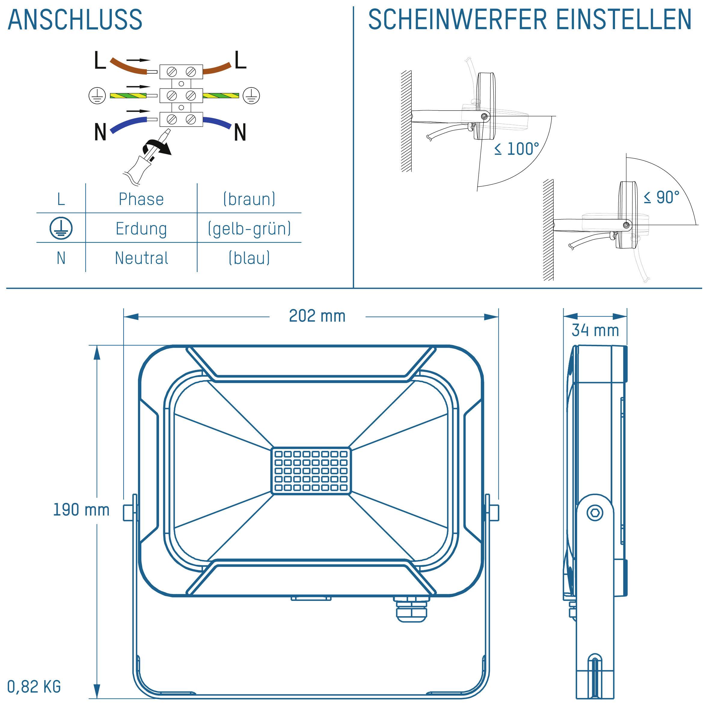 Ansmann WFL1600 1600-0281 LED-Wandstrahler EEK: F (A - G) 20 W Leuchtfarben: Neutralweiß