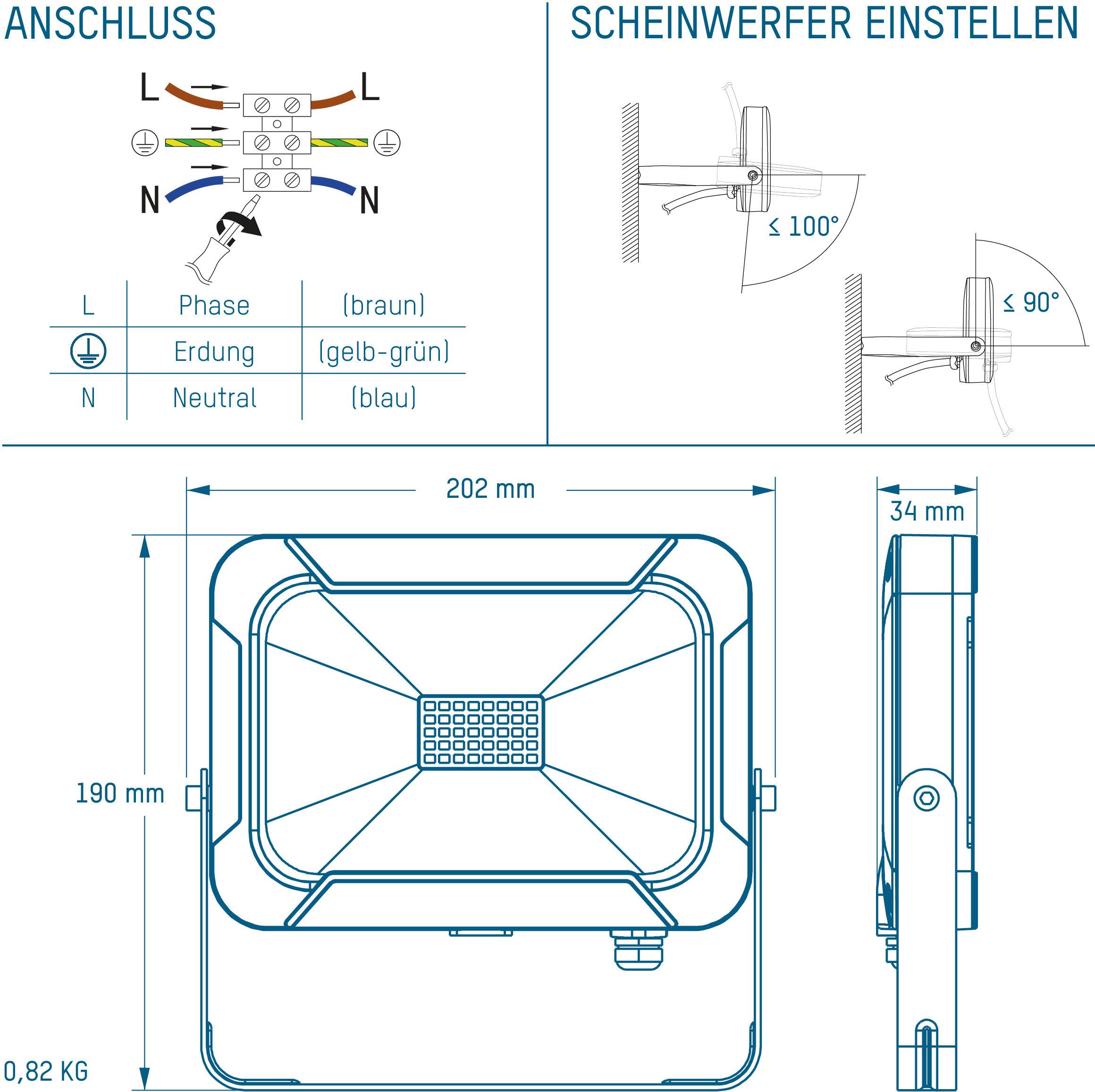 Ansmann WFL1600 1600-0281 LED-Wandstrahler EEK: F (A - G) 20 W Leuchtfarben: Neutralweiß