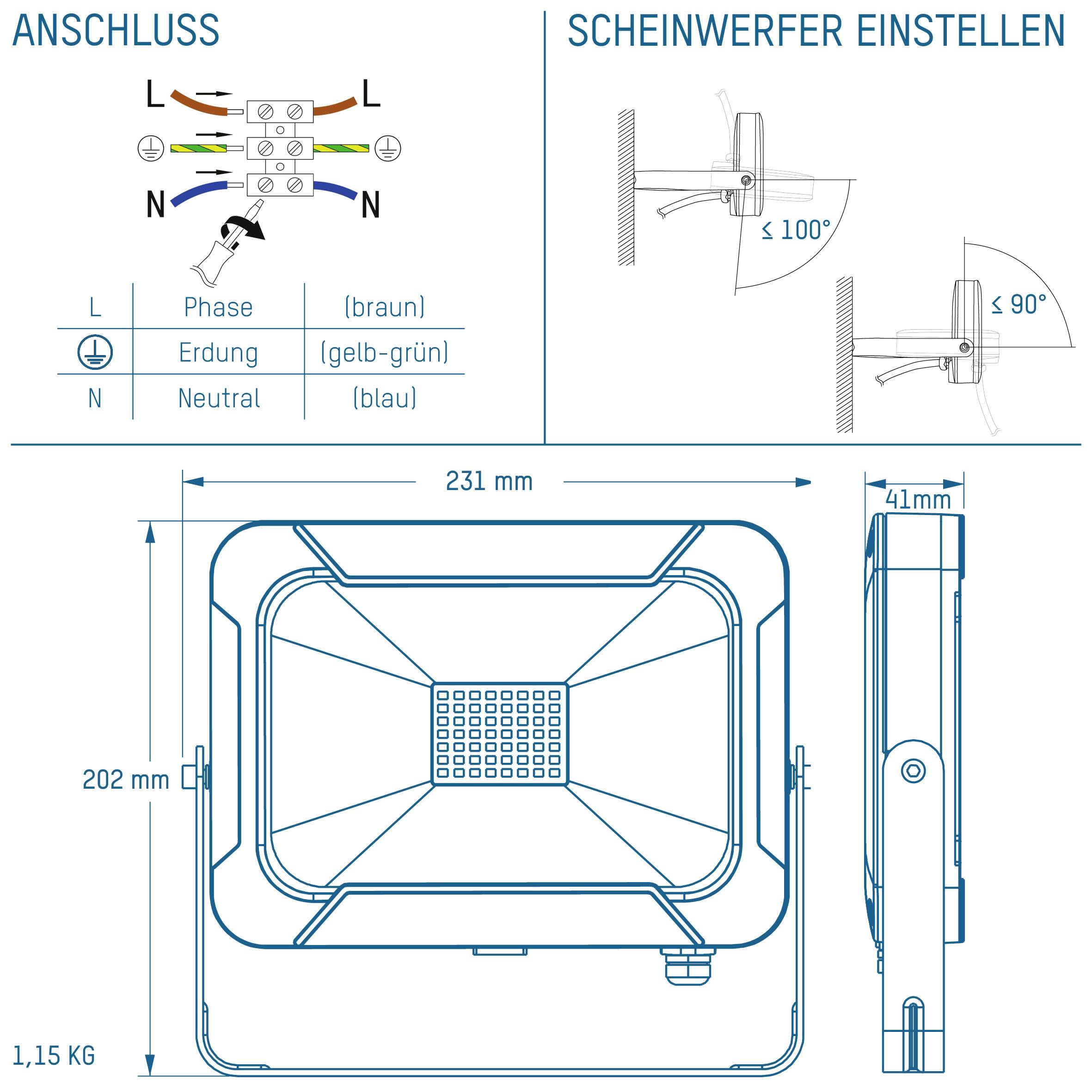 Ansmann WFL2400 1600-0282 LED-Wandstrahler EEK: F (A - G) 30 W Leuchtfarben: Neutralweiß