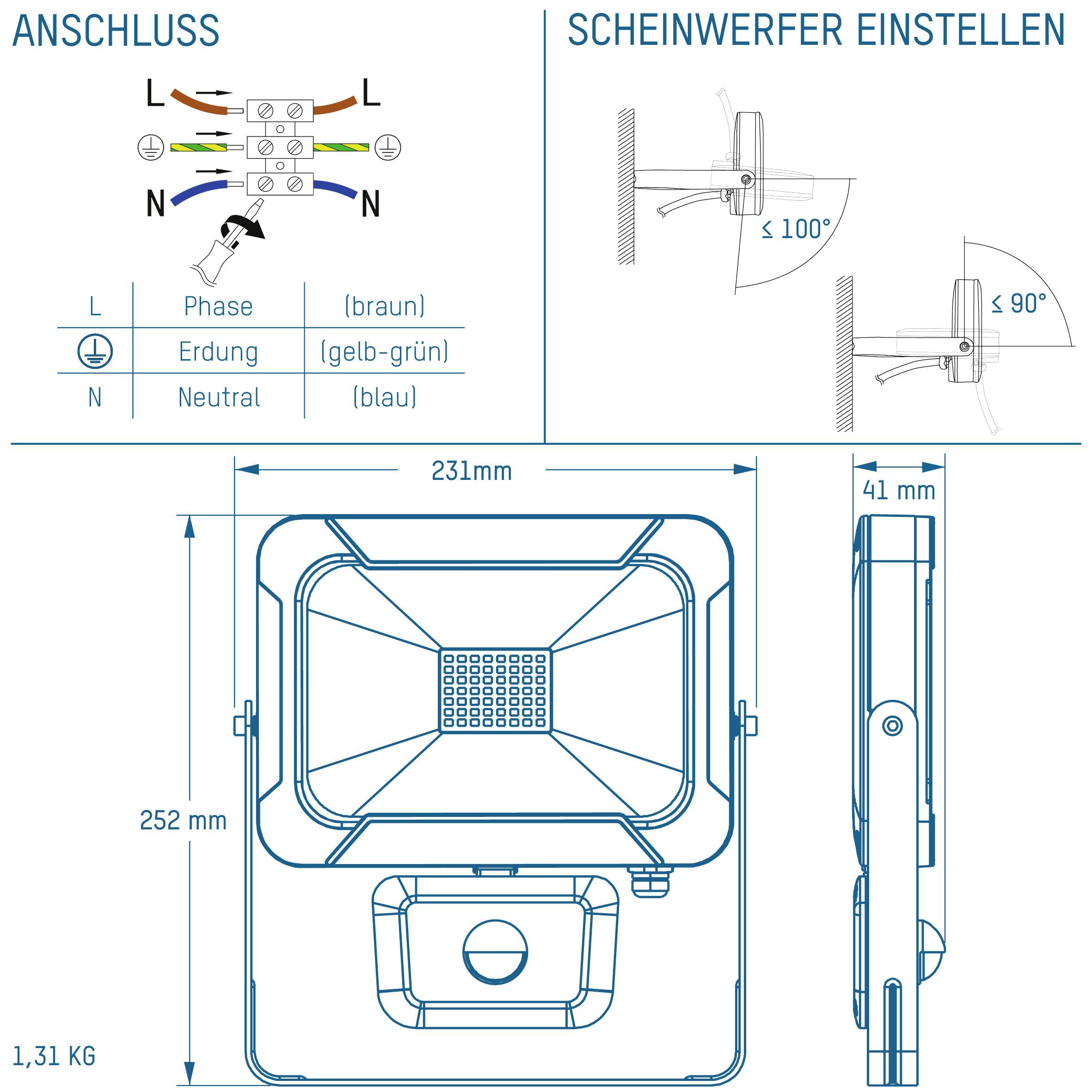 Ansmann WFL2400S 1600-0285 LED-Wandstrahler EEK: F (A - G) 30 W Leuchtfarben: Neutralweiß