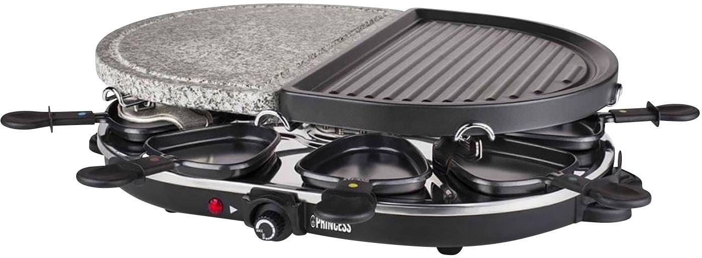 Princess 162710 - Gourmet And Stone Grill Raclette 8 Pfännchen Schwarz