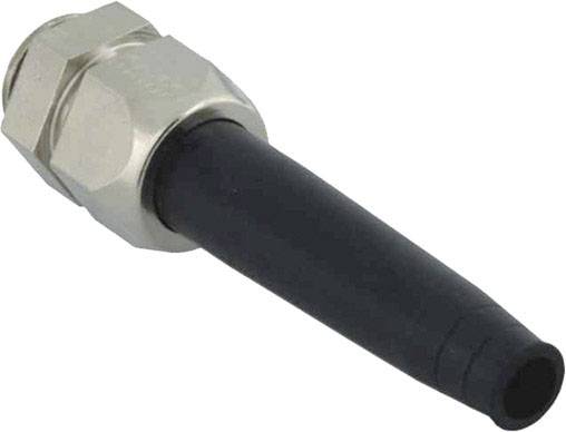 Kabelstecker mit schwarzem isolierten Gehäuse und metallischem Anschlussende, geeignet für elektrische Verbindungen oder Netzwerke.