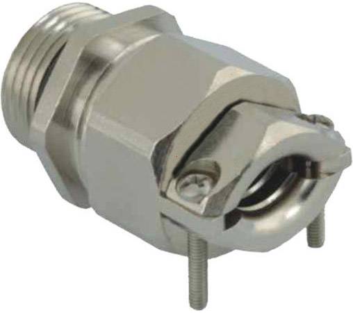 Metallanschlussstück mit Gewinde und zwei Schrauben, eingesetzt für industrielle Anwendungen in Verbindungstechnik.