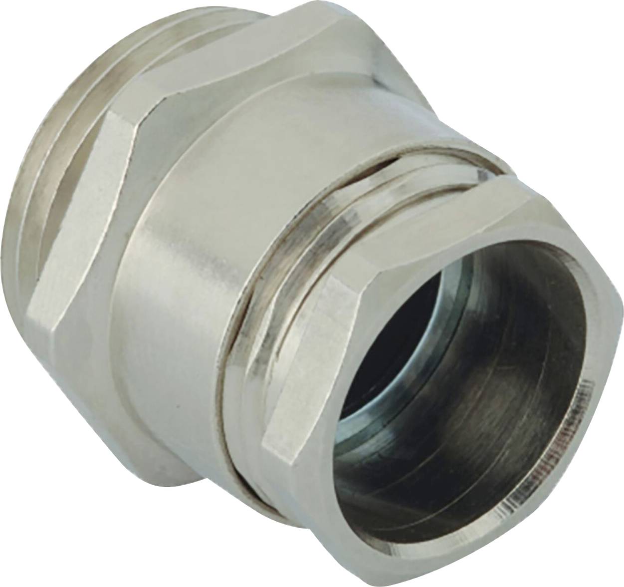 Metallverbindungsstück, zylindrisch, mit Gewinde, für industrielle Anwendungen.