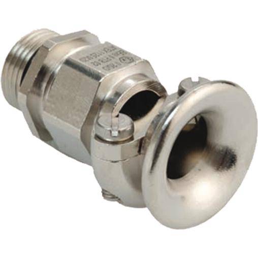 Metallverbindungsstück mit Schraubgewinde und glatter Oberseite, dient zur Befestigung oder als Anschluss in mechanischen Systemen.