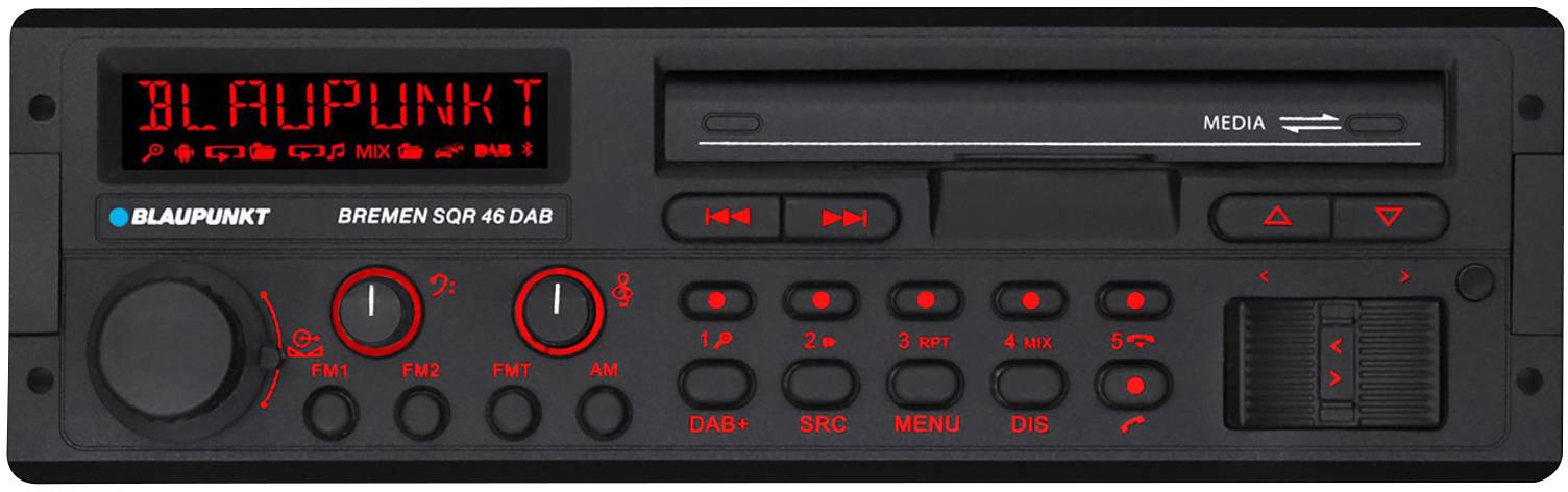 Blaupunkt Bremen SQR 46 DAB Autoradio DAB+ Tuner, Bluetooth®-Freisprecheinrichtung, Retro Design