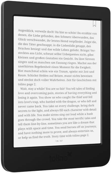Tolino page 2 eBook-Reader 15.2cm (6 Zoll) Schwarz