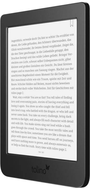 Tolino page 2 eBook-Reader 15.2 cm (6 Zoll) Schwarz