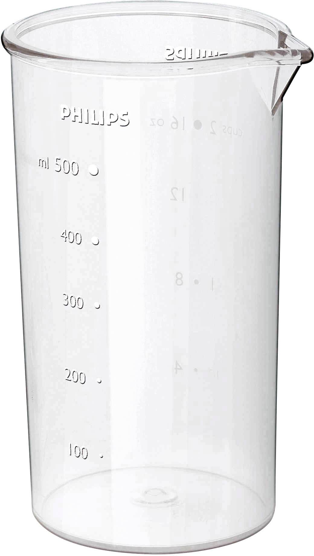 Philips HR1605/00 Stabmixer 550W mit Messbecher, mit Zerkleinereraufsatz, mit Stabmixaufsatz Weiß