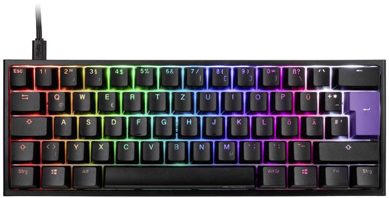 Ducky ONE 2 DKON1861ST-SDEPDAZT1 USB Gaming-Tastatur Deutsch, QWERTZ Schwarz, Weiß Beleuchtet, Abnehmbares Kabel
