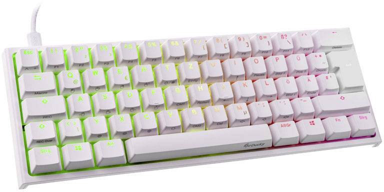 Ducky ONE 2 DKON1861ST-BDEPDWWT1 USB Gaming-Tastatur Beleuchtet, Abnehmbares Kabel Deutsch, QWERTZ, Windows® Weiß