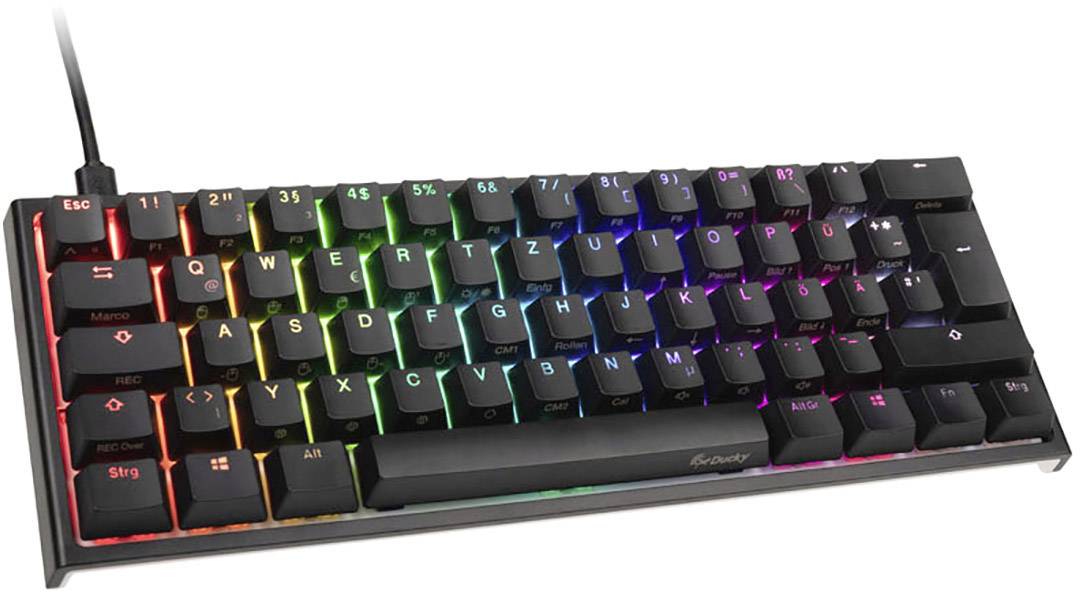 Ducky ONE 2 DKON1861ST-BDEPDAZT1 USB Gaming-Tastatur Deutsch, QWERTZ Schwarz, Weiß Beleuchtet, Abnehmbares Kabel