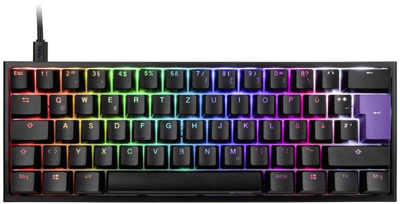 Ducky ONE 2 DKON1861ST-BDEPDAZT1 USB Gaming-Tastatur Deutsch, QWERTZ Schwarz, Weiß Beleuchtet, Abnehmbares Kabel