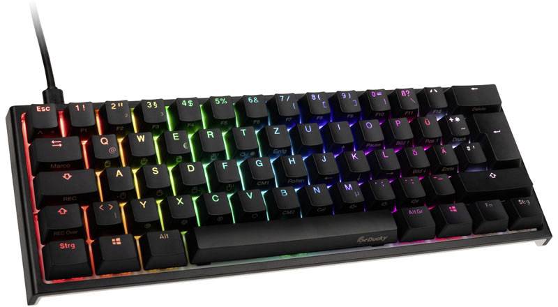 Ducky ONE 2 DKON1861ST-BDEPDAZT1 USB Gaming-Tastatur Deutsch, QWERTZ Schwarz, Weiß Beleuchtet, Abnehmbares Kabel