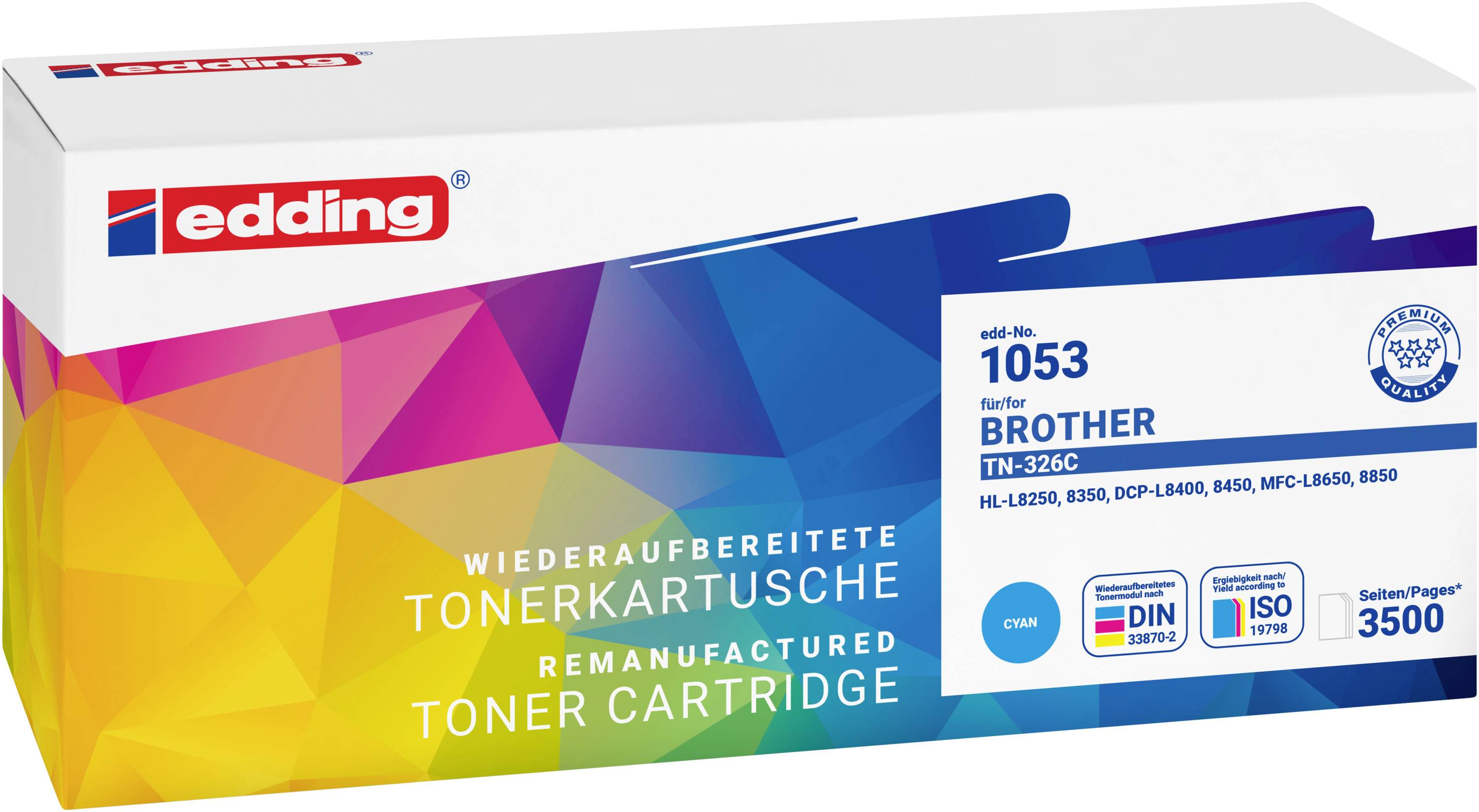 Edding Toner ersetzt Brother TN-326C Kompatibel Cyan 3500 Seiten EDD-1053 18-1053
