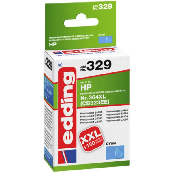 Edding Druckerpatrone ersetzt HP 364XL, CB323EE Kompatibel Cyan EDD-329 18-329 Edding Druckerpatrone ersetzt HP 364XL, CB323EE Kompatibel Cyan EDD-329 18-329