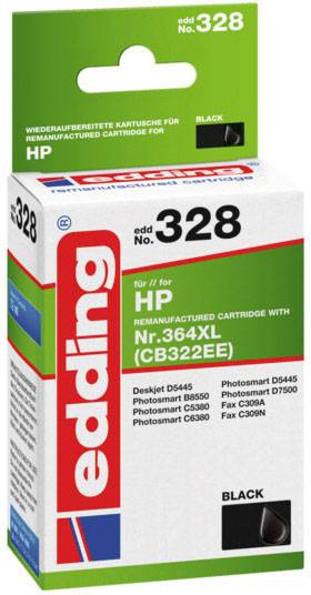 Tintenpatrone Edding 328, wiederaufbereitet für HP, Nummer 364XL, schwarz. Kompatibel mit verschiedenen HP Druckern und Faxgeräten.