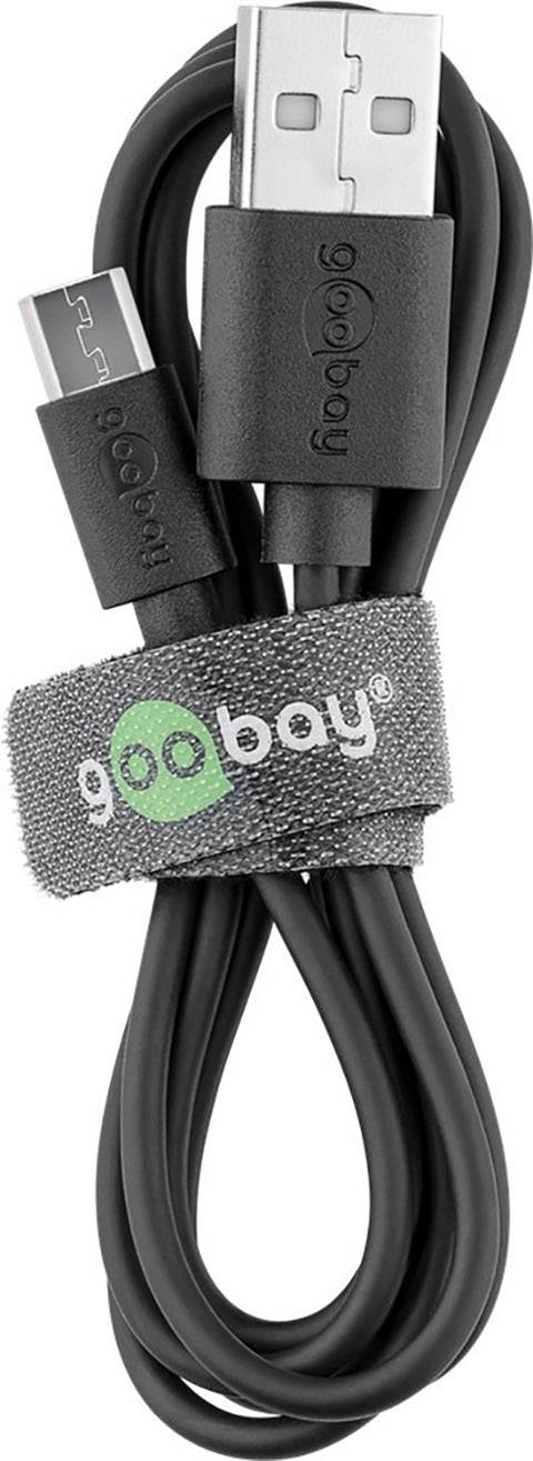 Goobay Micro USB Dual Ladeset 2,4 A Ultralinearmodul 12 W USB 2.0 Buchse A, USB 2.0 Buchse A Schwarz Steckdose