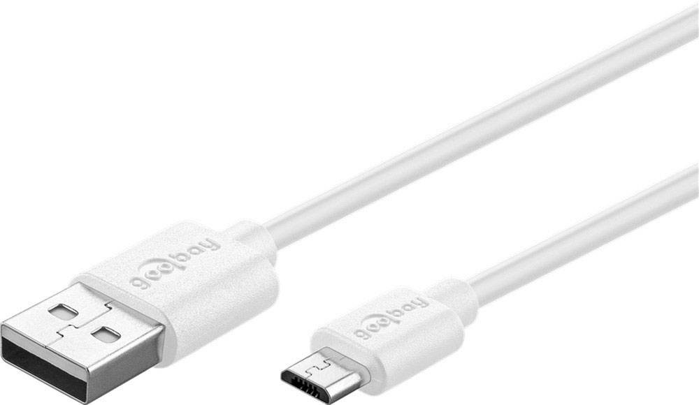 Goobay Micro USB Dual Ladeset 2,4 A USB Ladegerät 12 W USB 2.0 Buchse A, USB 2.0 Buchse A Weiß Steckdose
