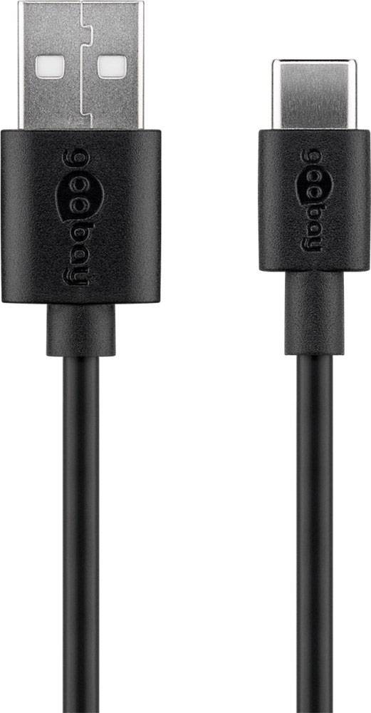 Goobay USB-C™ Dual Ladeset 2,4 A USB Ladegerät 12 W USB 2.0 Buchse A, USB 2.0 Buchse A Schwarz Steckdose