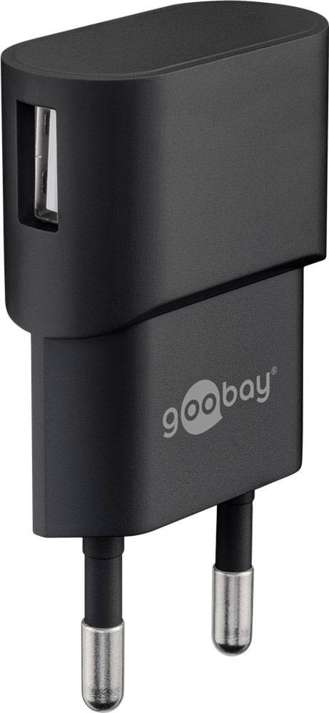 Goobay USB-C™ Ladeset 1 A USB Ladegerät 5 W USB 2.0 Buchse A Schwarz Steckdose