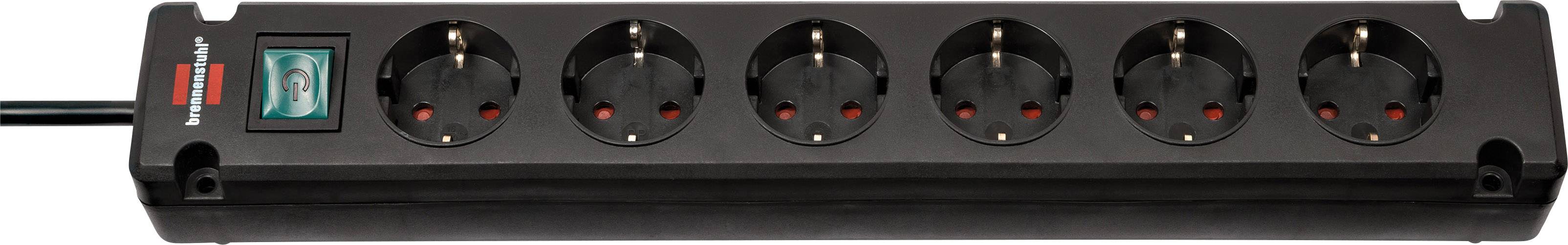 Brennenstuhl 1150650316 Steckdosenleiste mit Schalter 6fach Schwarz Schutzkontakt 1St.