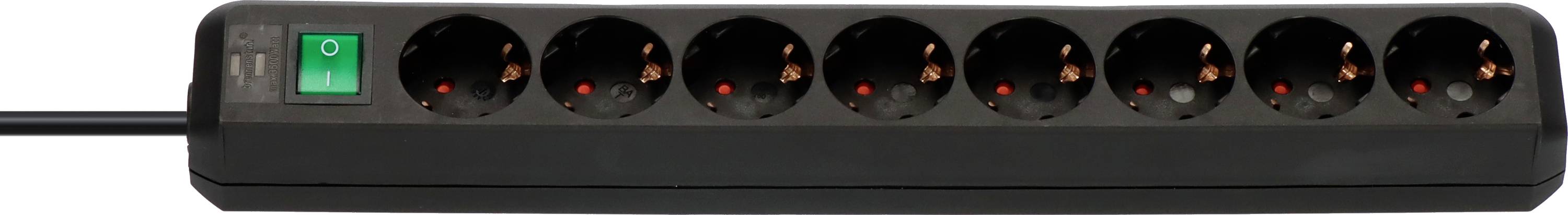 Brennenstuhl 1159300018 Steckdosenleiste mit Schalter 8fach Schwarz Schutzkontakt 1 St.