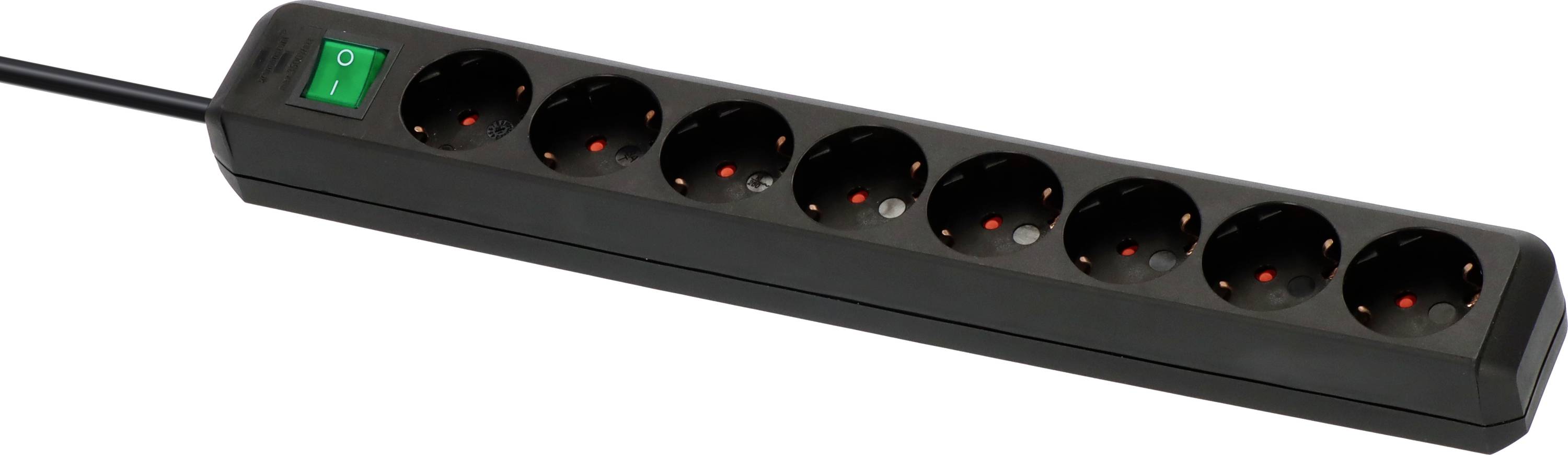 Brennenstuhl 1159300018 Steckdosenleiste mit Schalter 8fach Schwarz Schutzkontakt 1 St.