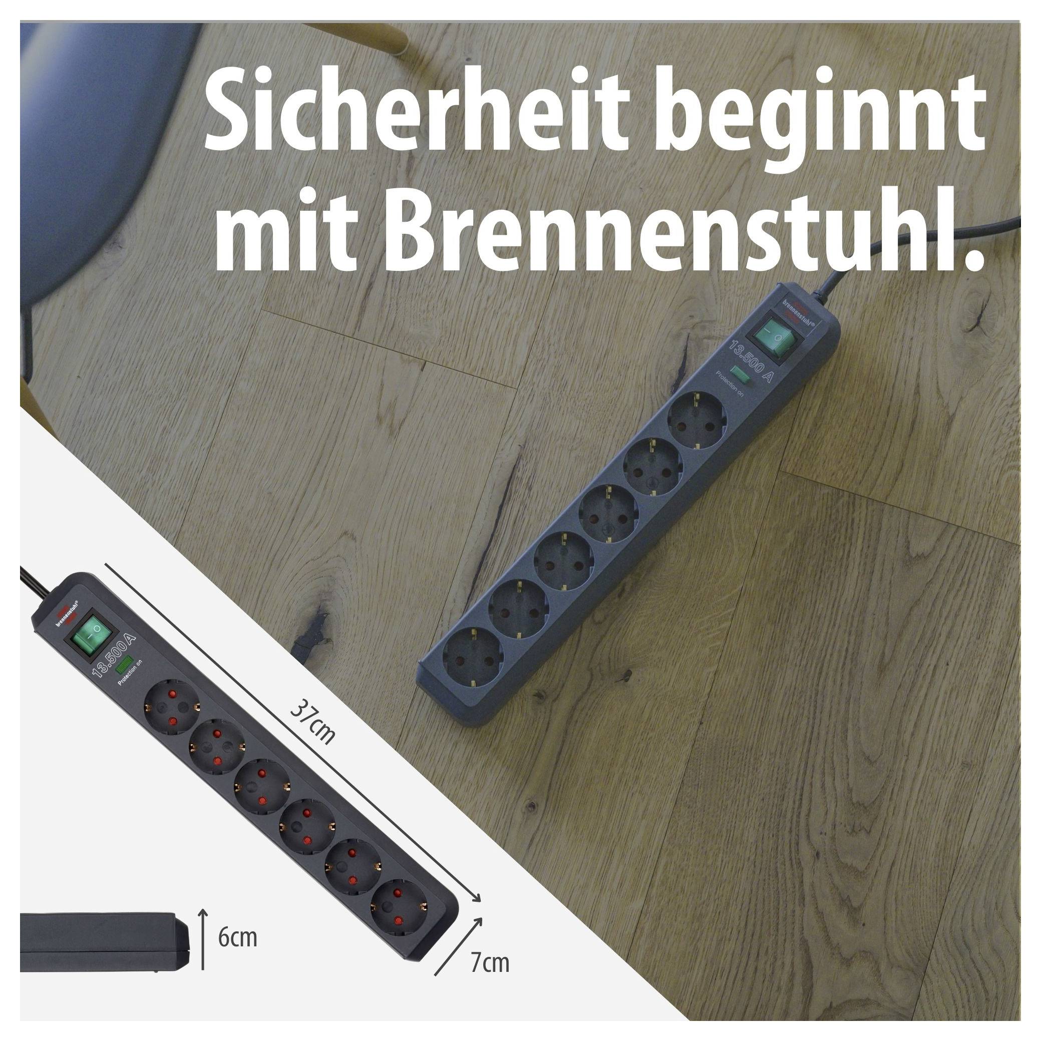 Brennenstuhl 1159710515 Überspannungsschutz-Steckdosenleiste 6fach Anthrazit Schutzkontakt 1 St.