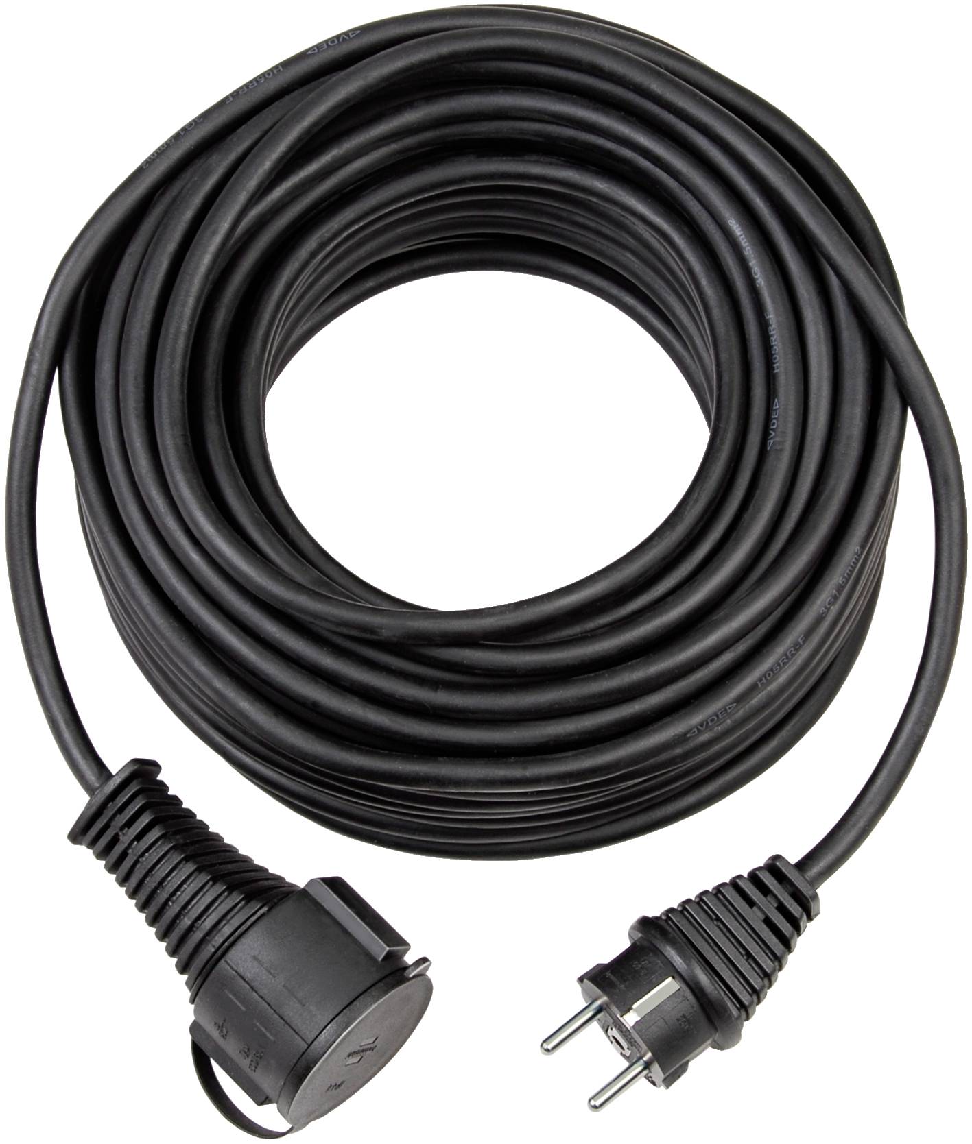 Brennenstuhl 1161420 Strom Verlängerungskabel Schwarz 5.00 m H05RR-F 3G 1,5 mm²