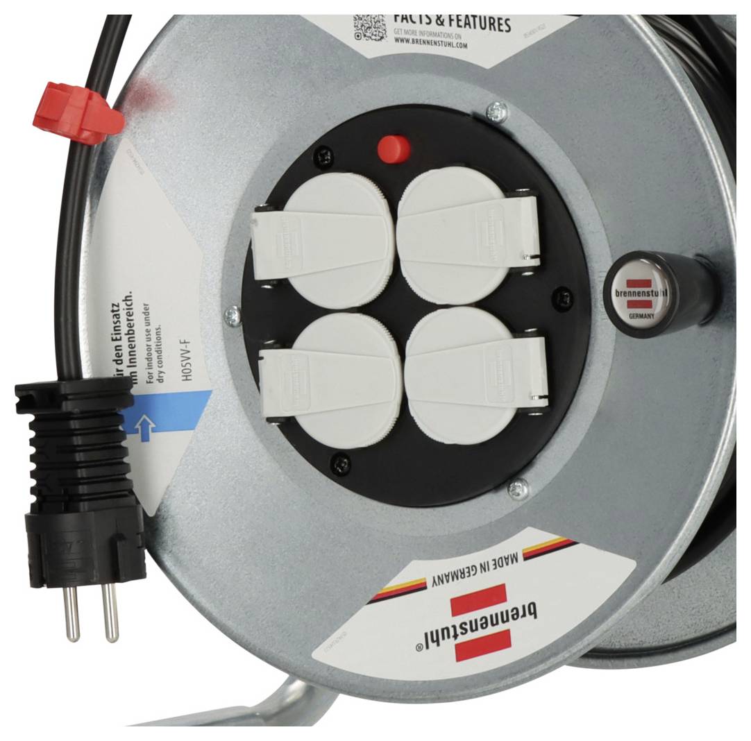 Brennenstuhl 1195056 Kabeltrommel 25 m Schwarz Schutzkontakt-Stecker