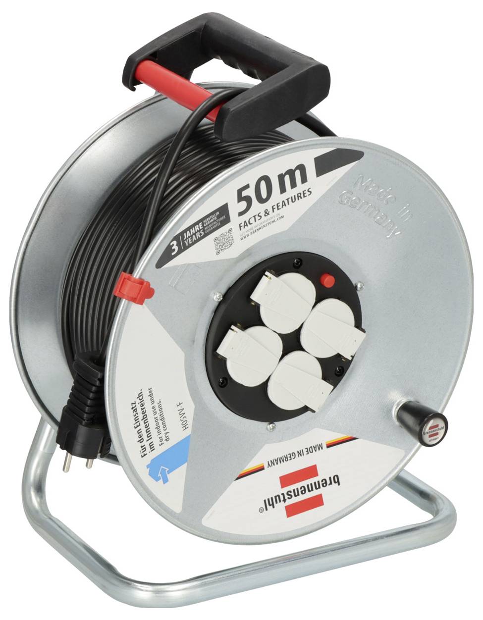 Brennenstuhl 1195066 Kabeltrommel 50.00m Schwarz Schutzkontakt-Stecker