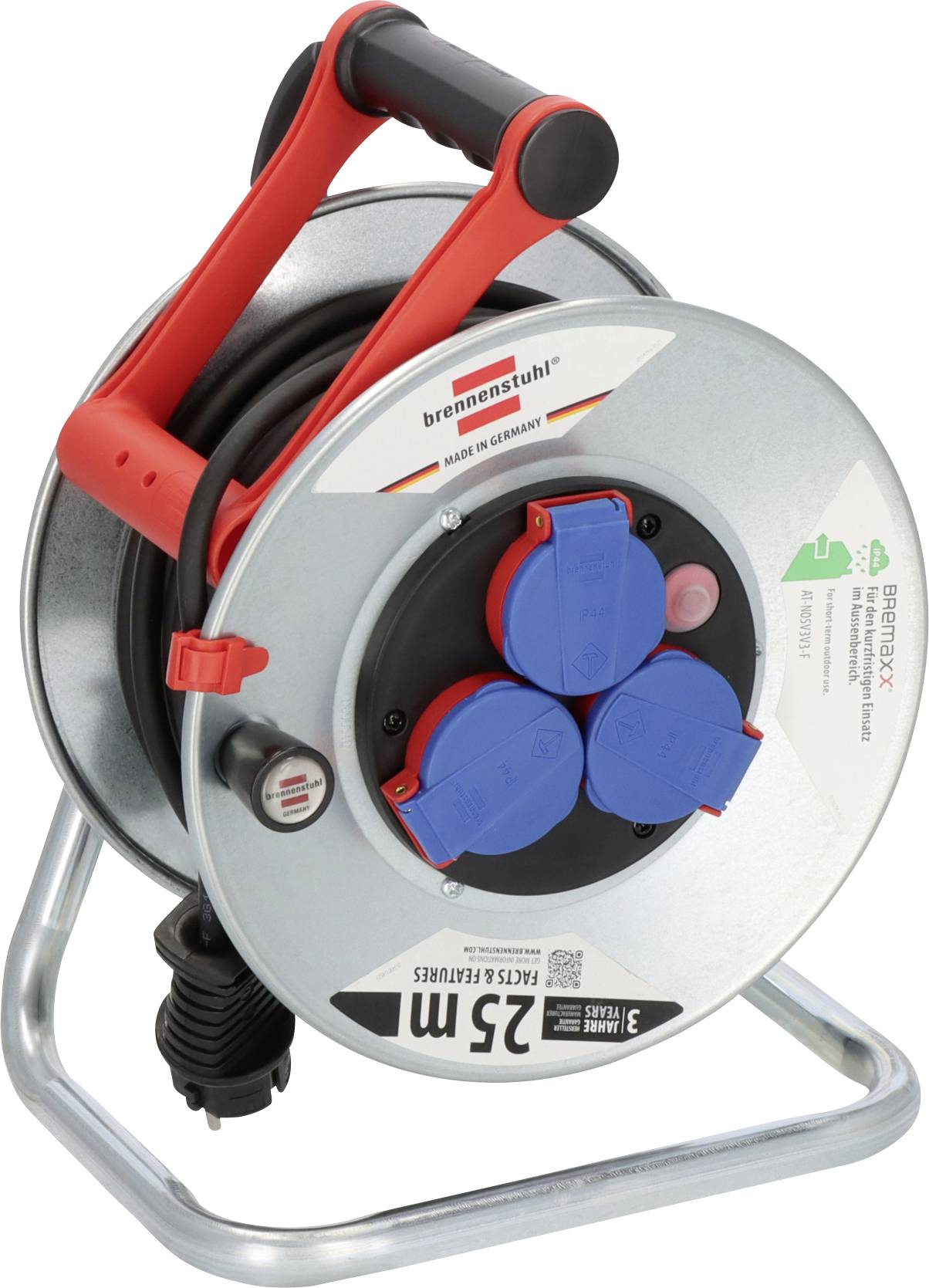 Brennenstuhl 1198580 Kabeltrommel 25 m Schwarz Schutzkontakt-Stecker