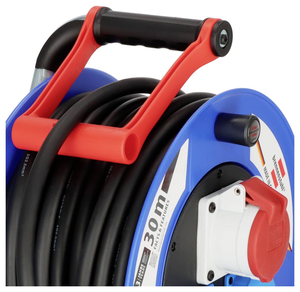 Brennenstuhl 1237980 Kabeltrommel 30.00 m Schwarz CEE-Stecker 16 A 5polig