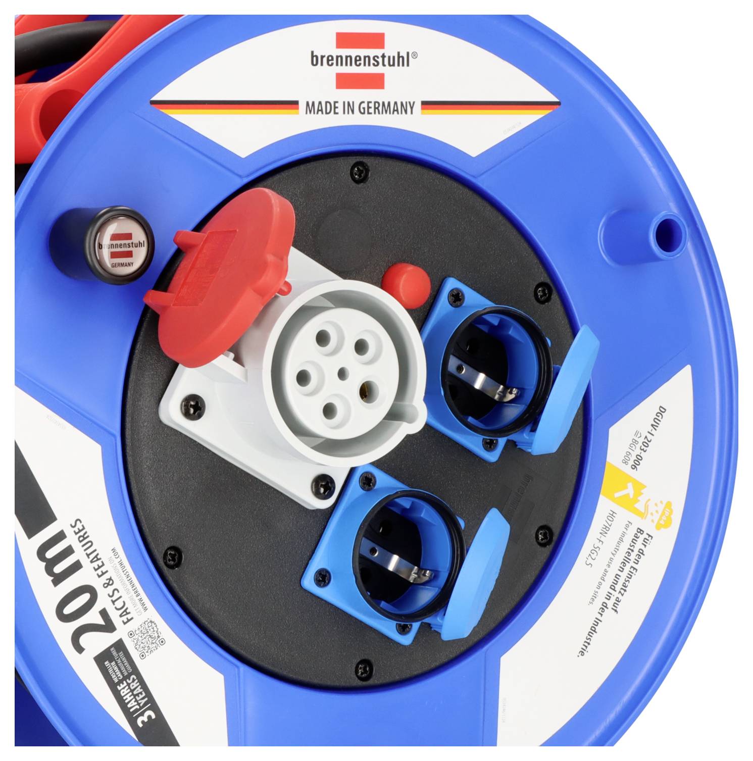 Brennenstuhl 1237990 Kabeltrommel 20.00m Schwarz CEE-Stecker 16A 5polig