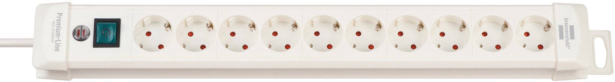 Brennenstuhl 1952200100 Steckdosenleiste mit Schalter 10fach Weiß Schutzkontakt 1St.