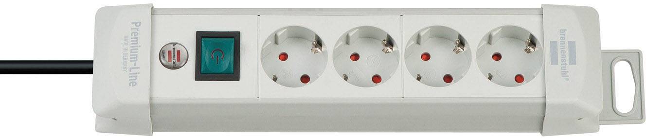 Brennenstuhl 1955540100 Steckdosenleiste mit Schalter 4fach Weiß Schutzkontakt 1St.