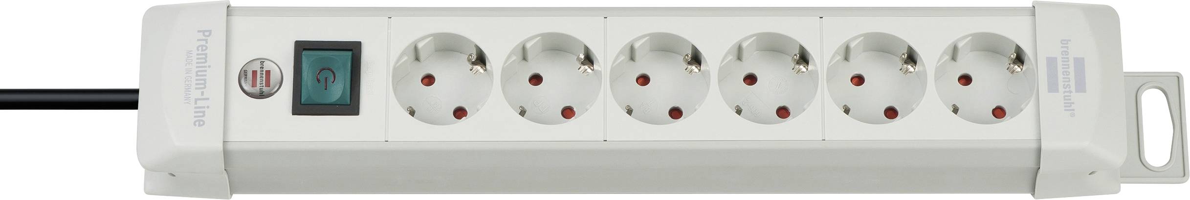 Brennenstuhl 1955560100 Steckdosenleiste mit Schalter 6fach Lichtgrau Schutzkontakt 1 St.