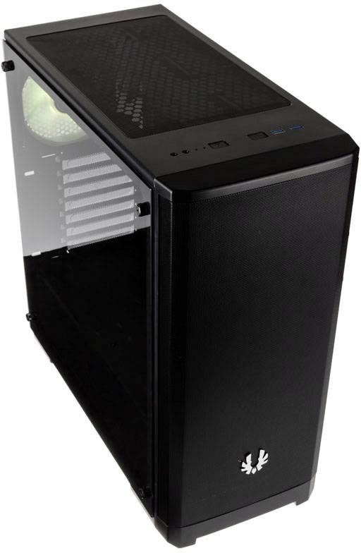 Bitfenix Nova Mesh Tempered Glass Midi-Tower PC-Gehäuse Schwarz 1 Vorinstallierter LED Lüfter, 1 vorinstallierter Lüfter, gedämmt, Seitenfenster,
