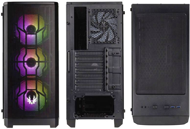 Bitfenix Nova Mesh TG A-RGB Midi-Tower Gehäuse Schwarz