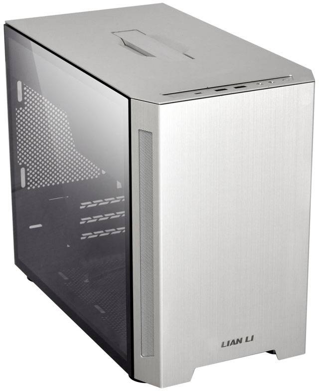 Lian Li TU150WA Mini-Tower Gehäuse Silber Seitenfenster, Staubfilter, Tragegriff