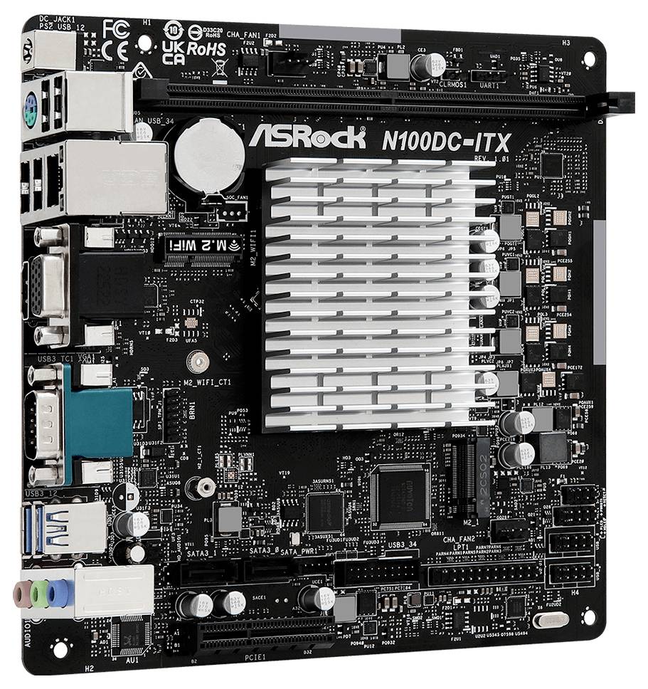ASRock N100DC-ITX (Intel CPU onboard) Mainboard mit CPU Formfaktor (Details) Mini-ITX