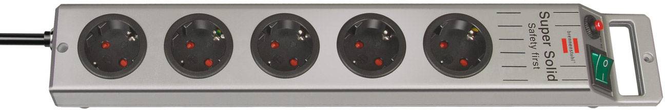 Brennenstuhl 1153340115 Steckdosenleiste mit Schalter 5fach Silber Schutzkontakt 1St.