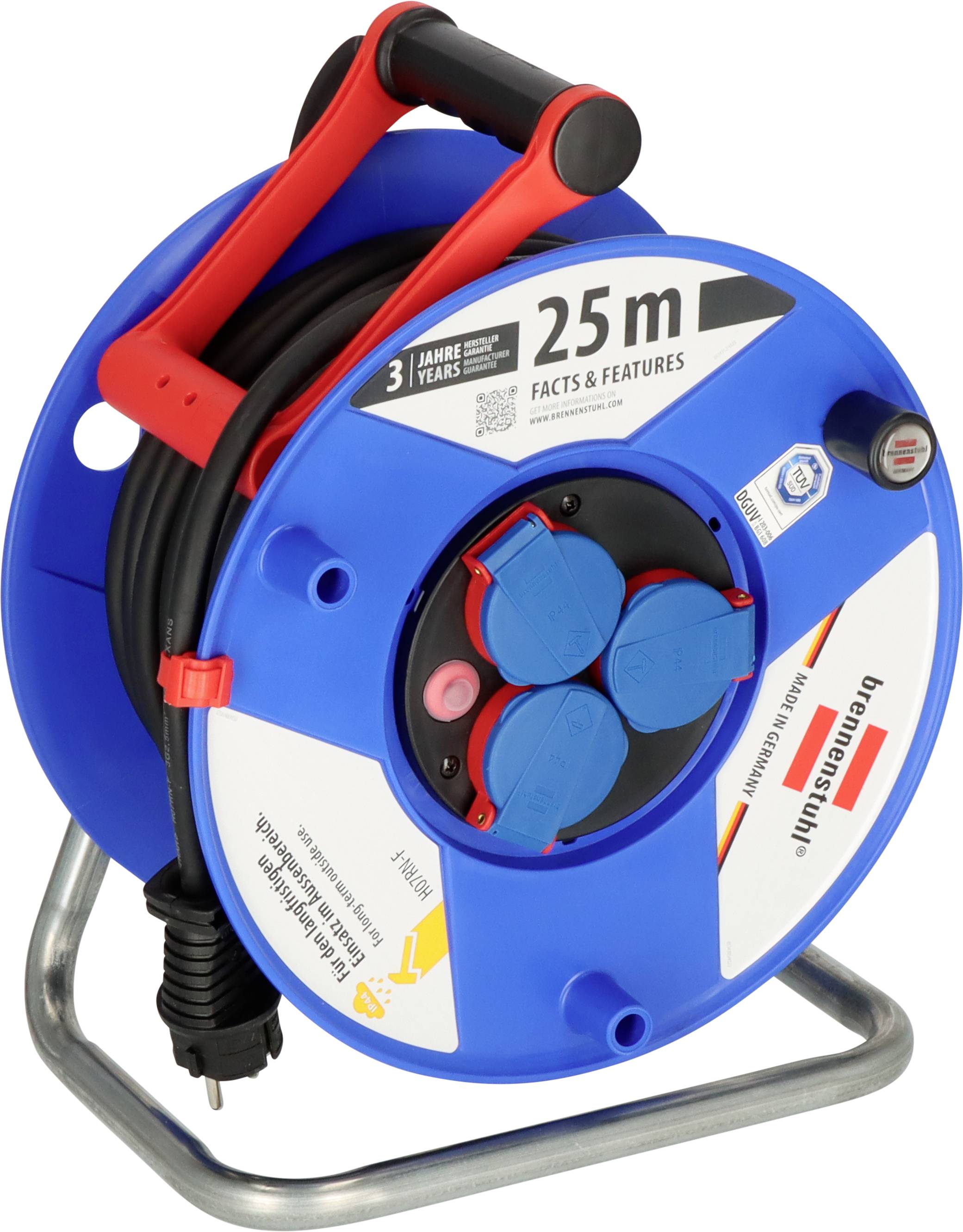 Brennenstuhl 1208440 Kabeltrommel 25.00m Schwarz Schutzkontakt-Stecker